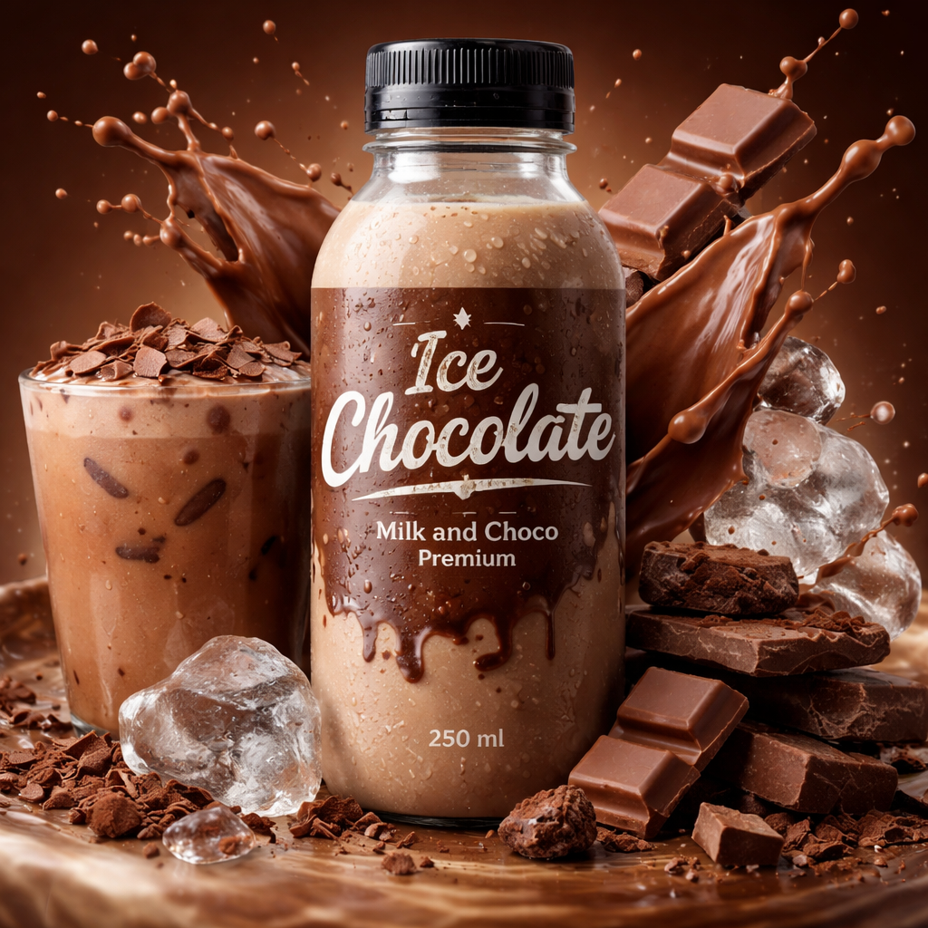 Ice Chocolate dengan susu dan cokelat premium 250ml